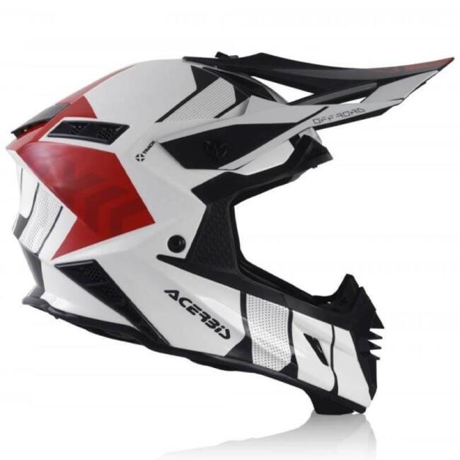 Caschi Cross Bianco/rosso Acerbis